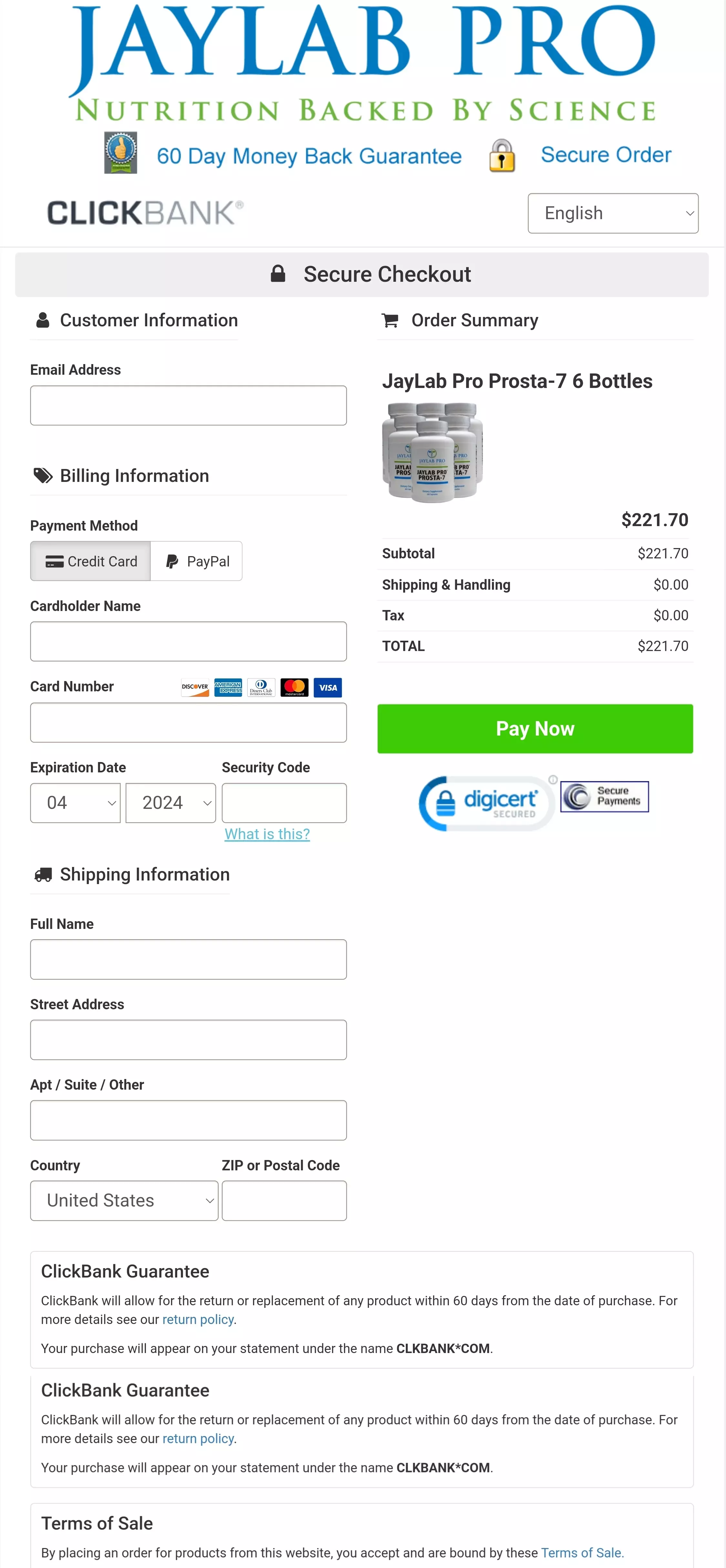 Prosta-7 order form